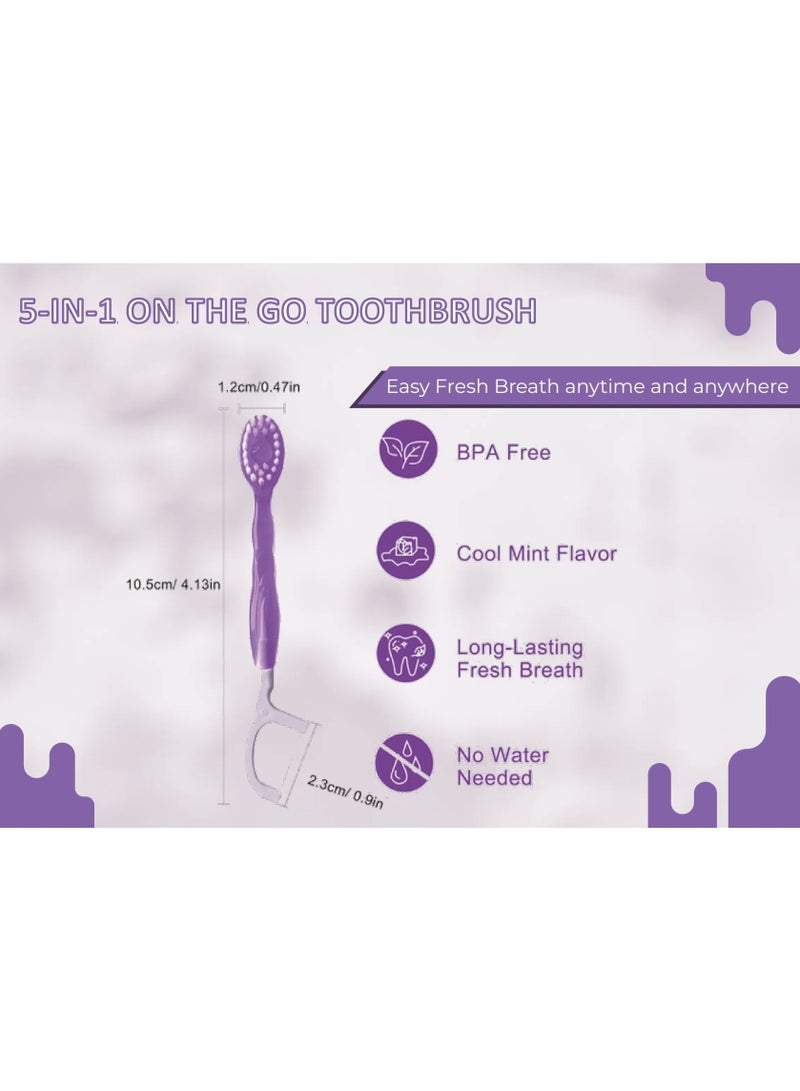 IRIS Portable Travel Toothbrush Set With Toothpaste, Tongue Scraper, And Floss - 15 Pieces - Image 4